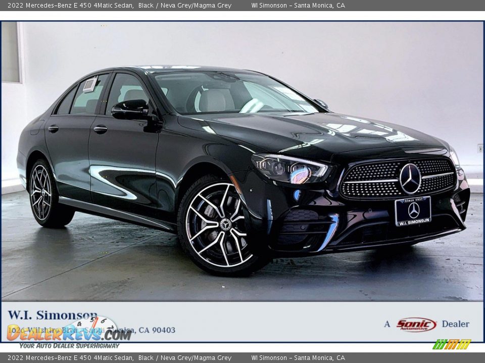 2022 Mercedes-Benz E 450 4Matic Sedan Black / Neva Grey/Magma Grey Photo #1