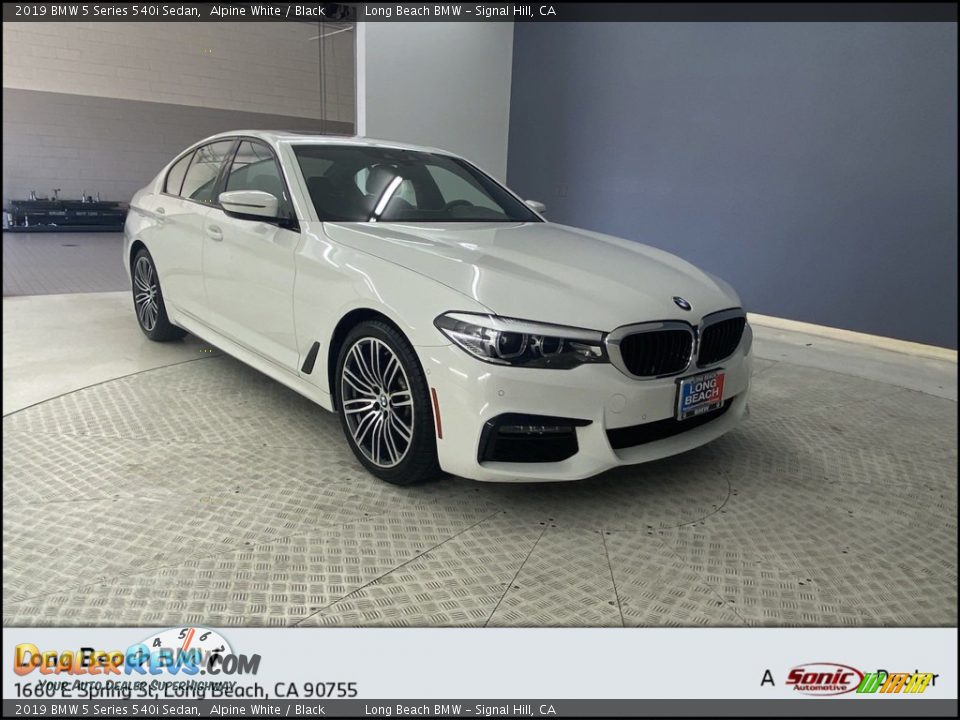 2019 BMW 5 Series 540i Sedan Alpine White / Black Photo #1