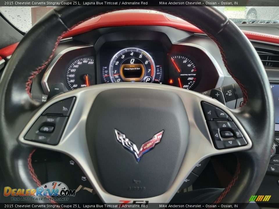 2015 Chevrolet Corvette Stingray Coupe Z51 Laguna Blue Tintcoat / Adrenaline Red Photo #16