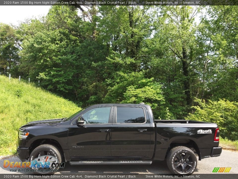 2020 Ram 1500 Big Horn Night Edition Crew Cab 4x4 Diamond Black Crystal Pearl / Black Photo #1