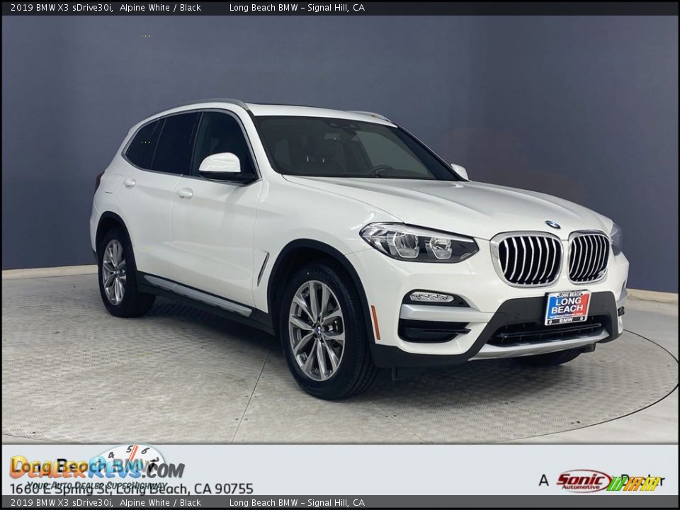 2019 BMW X3 sDrive30i Alpine White / Black Photo #1