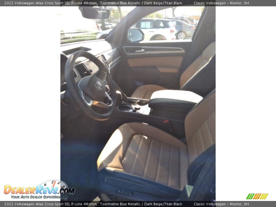 2022 Volkswagen Atlas Cross Sport SEL R-Line 4Motion Tourmaline Blue Metallic / Dark Beige/Titan Black Photo #2