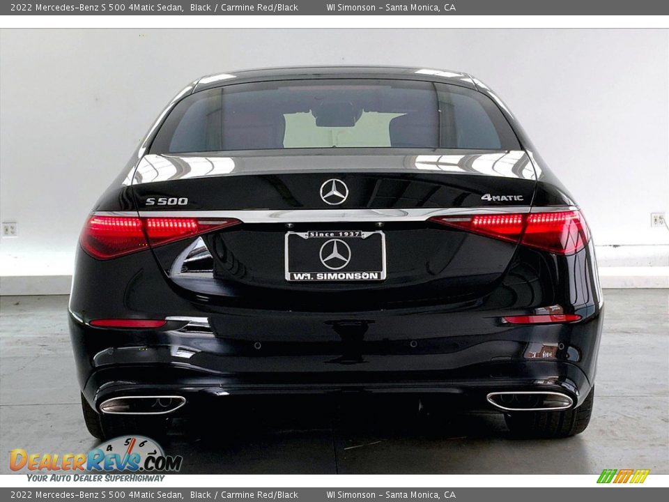 2022 Mercedes-Benz S 500 4Matic Sedan Black / Carmine Red/Black Photo #3