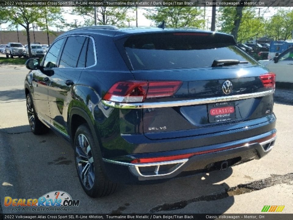 2022 Volkswagen Atlas Cross Sport SEL R-Line 4Motion Tourmaline Blue Metallic / Dark Beige/Titan Black Photo #4