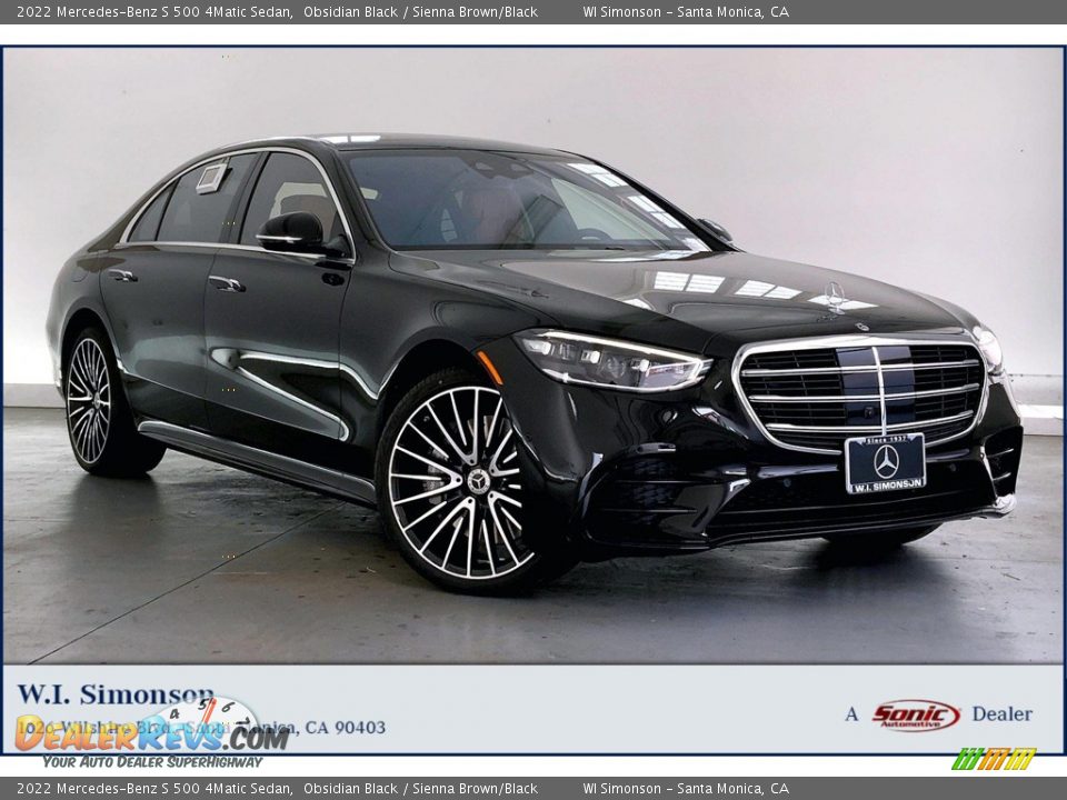 2022 Mercedes-Benz S 500 4Matic Sedan Obsidian Black / Sienna Brown/Black Photo #1