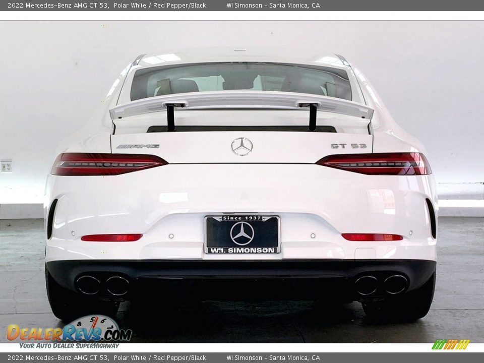 2022 Mercedes-Benz AMG GT 53 Polar White / Red Pepper/Black Photo #3