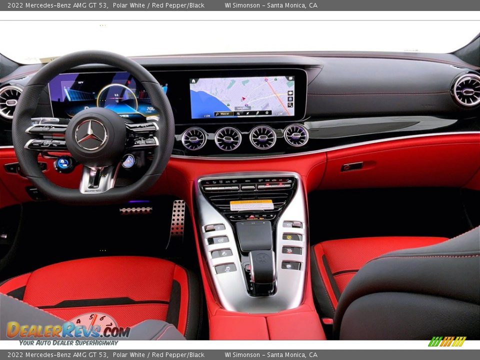 2022 Mercedes-Benz AMG GT 53 Polar White / Red Pepper/Black Photo #6