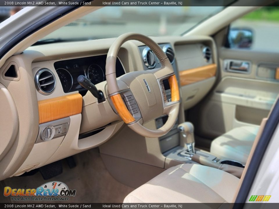 2008 Lincoln MKZ AWD Sedan White Suede / Sand Photo #16