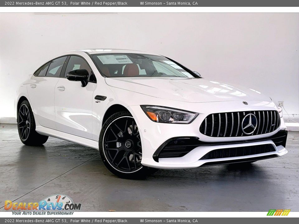 2022 Mercedes-Benz AMG GT 53 Polar White / Red Pepper/Black Photo #12