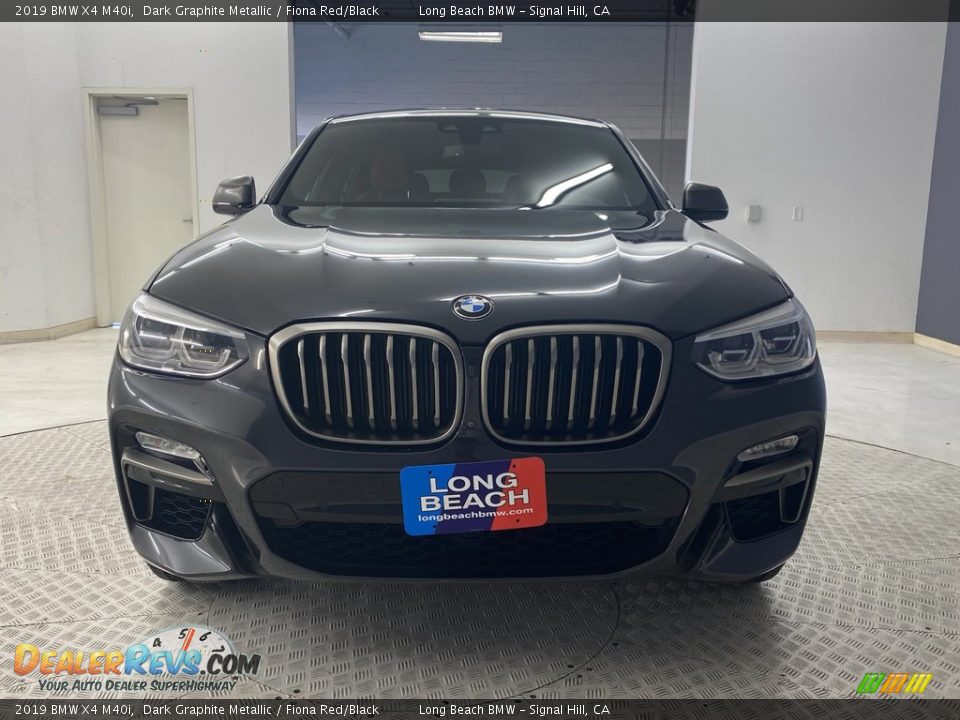 2019 BMW X4 M40i Dark Graphite Metallic / Fiona Red/Black Photo #2