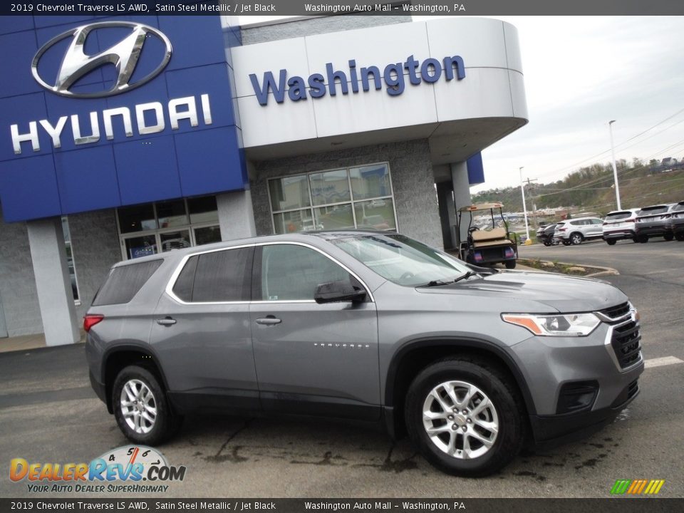 2019 Chevrolet Traverse LS AWD Satin Steel Metallic / Jet Black Photo #2