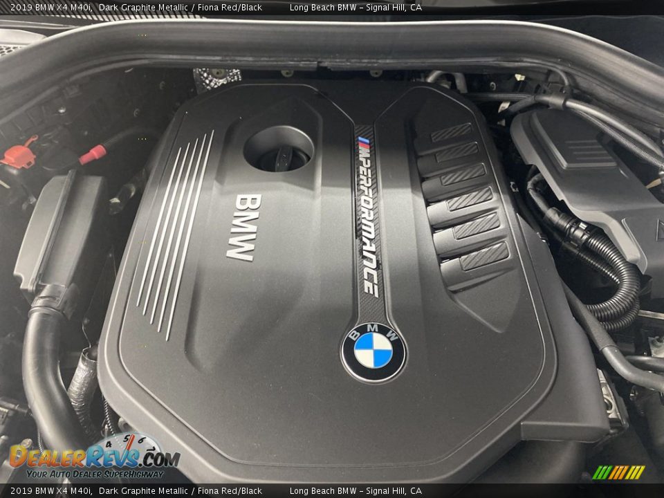2019 BMW X4 M40i Dark Graphite Metallic / Fiona Red/Black Photo #12