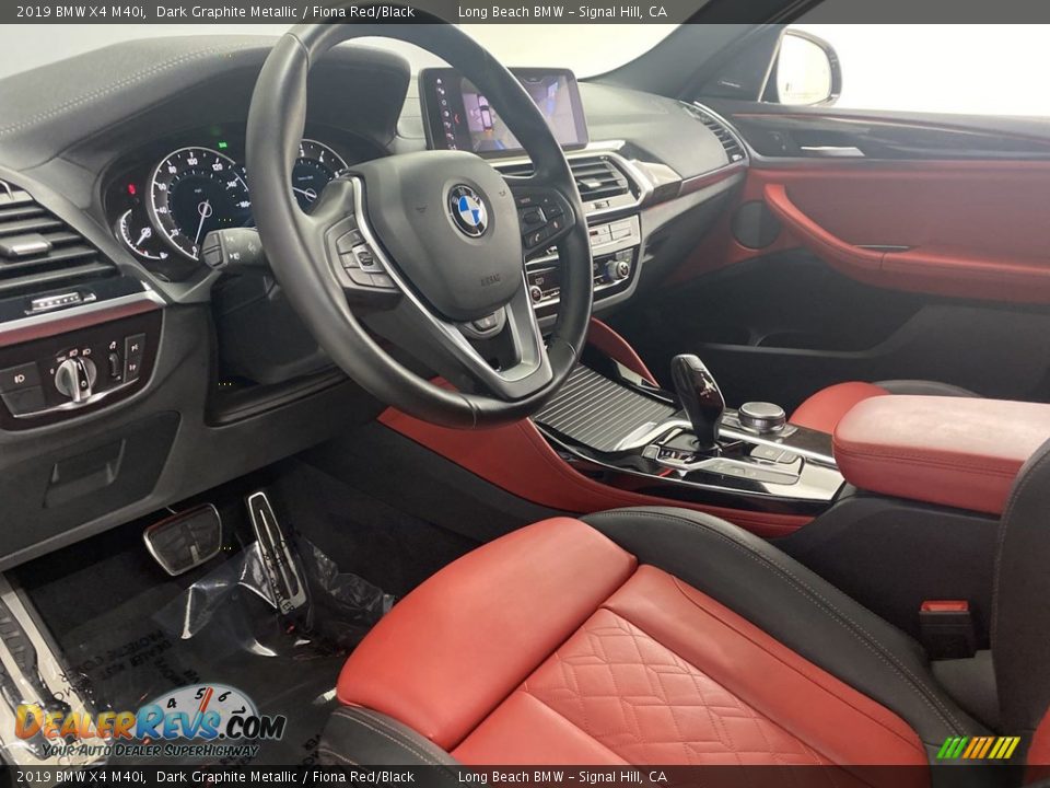 2019 BMW X4 M40i Dark Graphite Metallic / Fiona Red/Black Photo #16