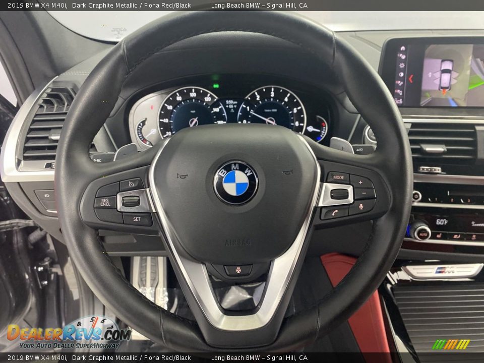 2019 BMW X4 M40i Dark Graphite Metallic / Fiona Red/Black Photo #18