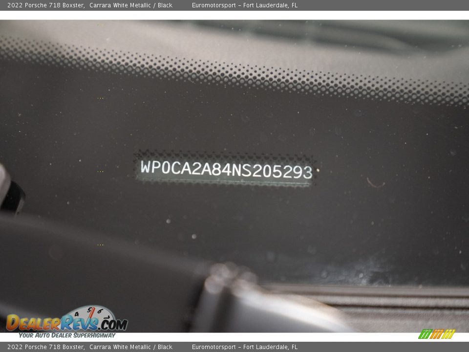 2022 Porsche 718 Boxster Carrara White Metallic / Black Photo #43