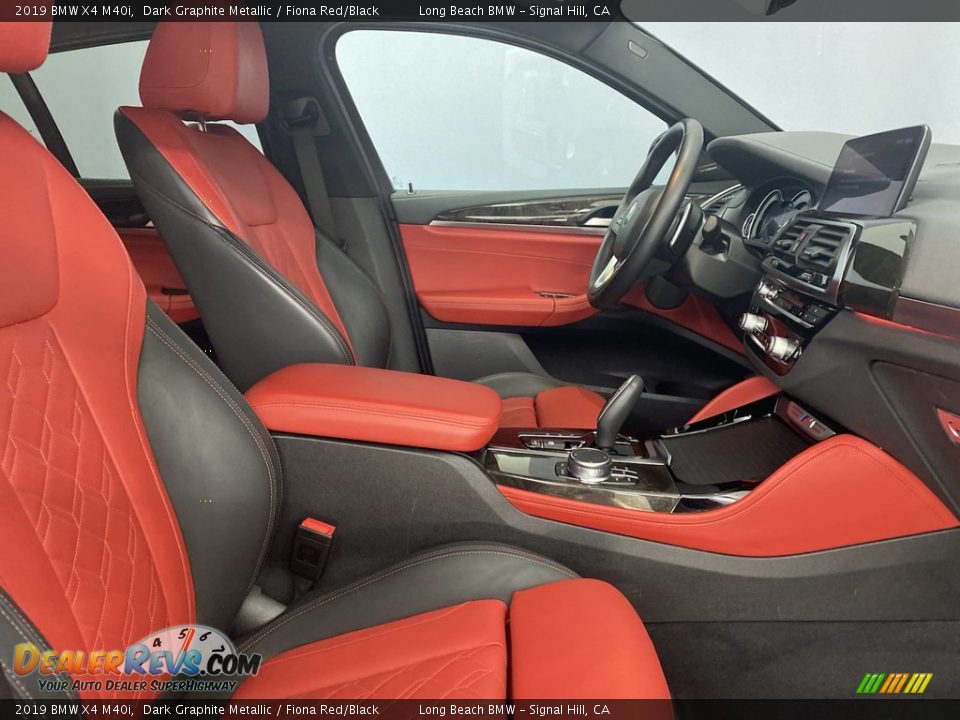 2019 BMW X4 M40i Dark Graphite Metallic / Fiona Red/Black Photo #34