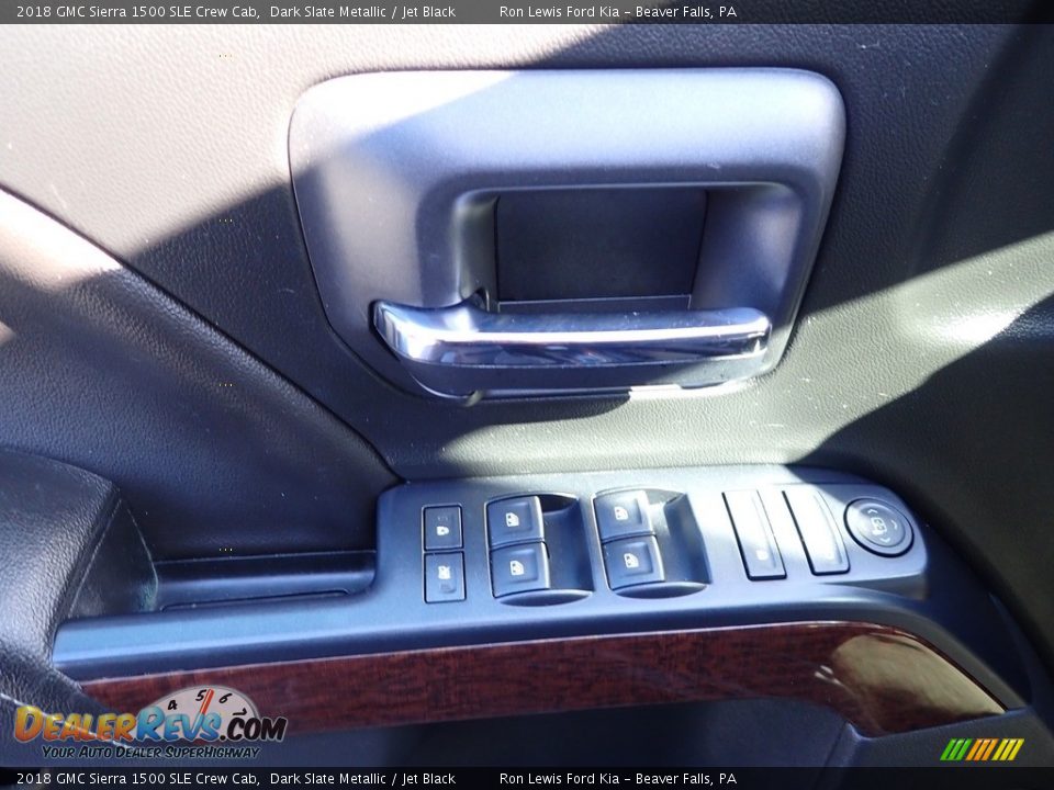 2018 GMC Sierra 1500 SLE Crew Cab Dark Slate Metallic / Jet Black Photo #15