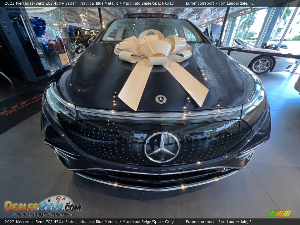 2022 Mercedes-Benz EQS 450+ Sedan Nautical Blue Metallic / Macchiato Beige/Space Gray Photo #8