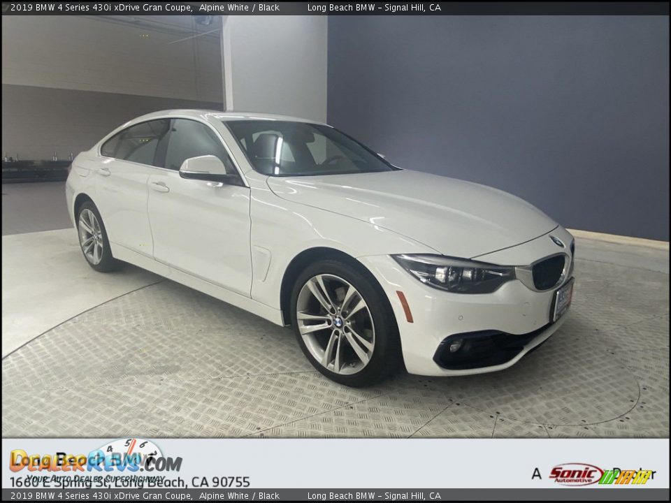 2019 BMW 4 Series 430i xDrive Gran Coupe Alpine White / Black Photo #1