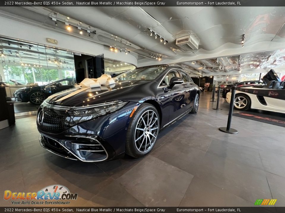 2022 Mercedes-Benz EQS 450+ Sedan Nautical Blue Metallic / Macchiato Beige/Space Gray Photo #9