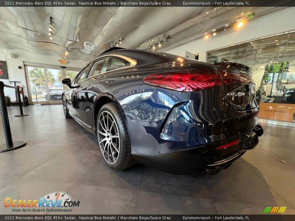 2022 Mercedes-Benz EQS 450+ Sedan Nautical Blue Metallic / Macchiato Beige/Space Gray Photo #10