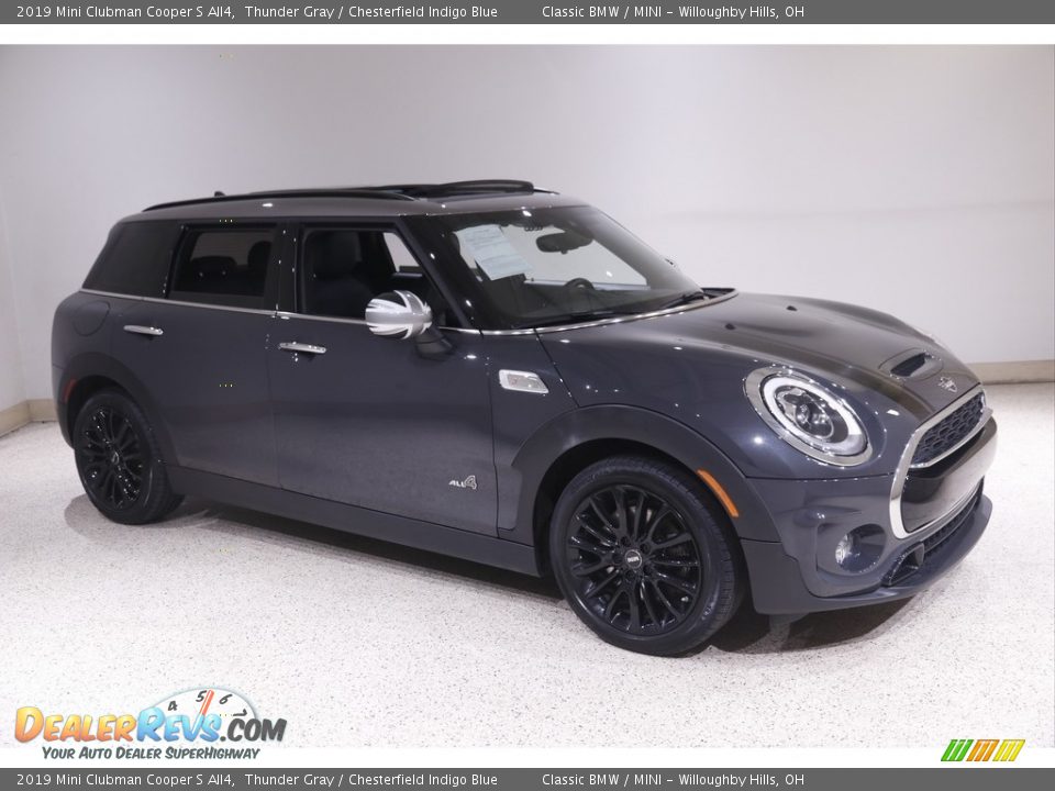 2019 Mini Clubman Cooper S All4 Thunder Gray / Chesterfield Indigo Blue Photo #1