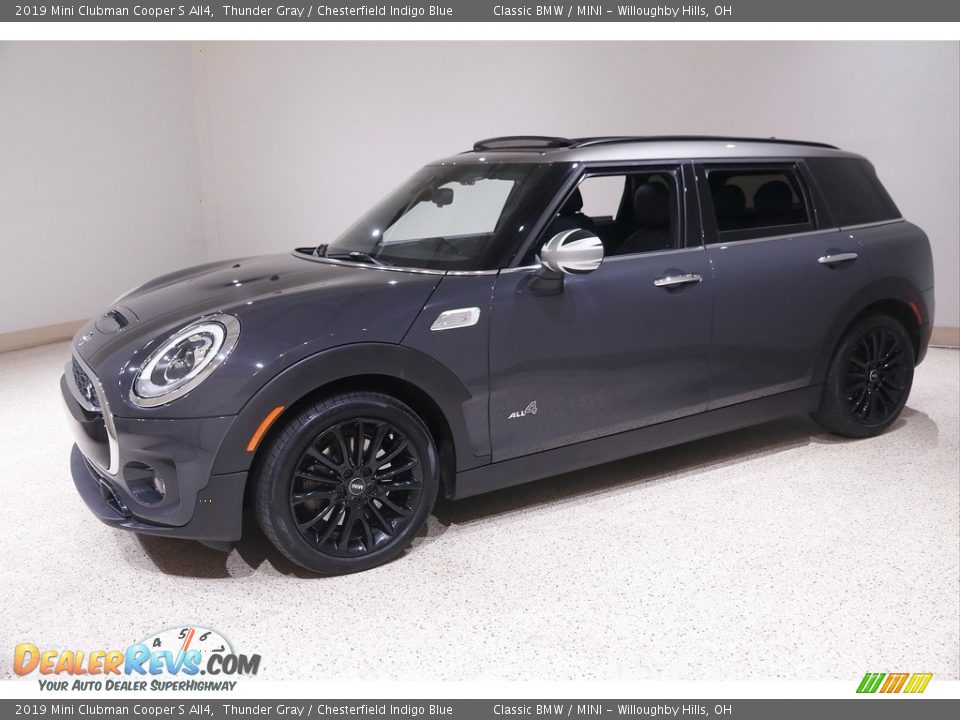 2019 Mini Clubman Cooper S All4 Thunder Gray / Chesterfield Indigo Blue Photo #3