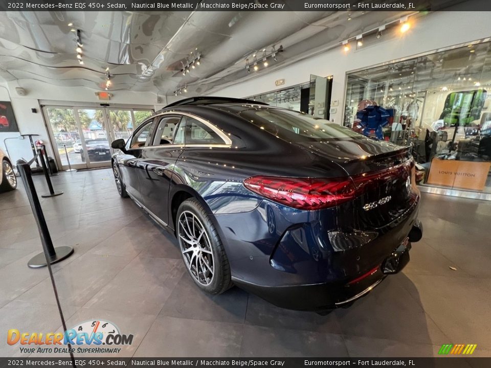 2022 Mercedes-Benz EQS 450+ Sedan Nautical Blue Metallic / Macchiato Beige/Space Gray Photo #16