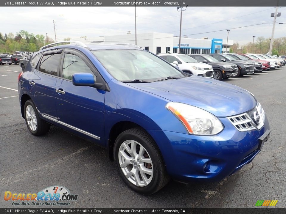 2011 Nissan Rogue SV AWD Indigo Blue Metallic / Gray Photo #7