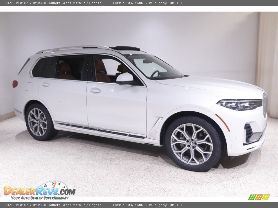 2020 BMW X7 xDrive40i Mineral White Metallic / Cognac Photo #1