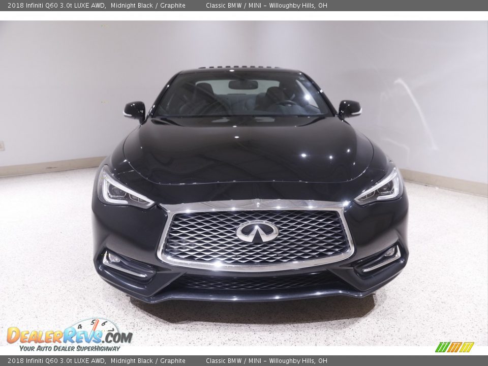 2018 Infiniti Q60 3.0t LUXE AWD Midnight Black / Graphite Photo #2