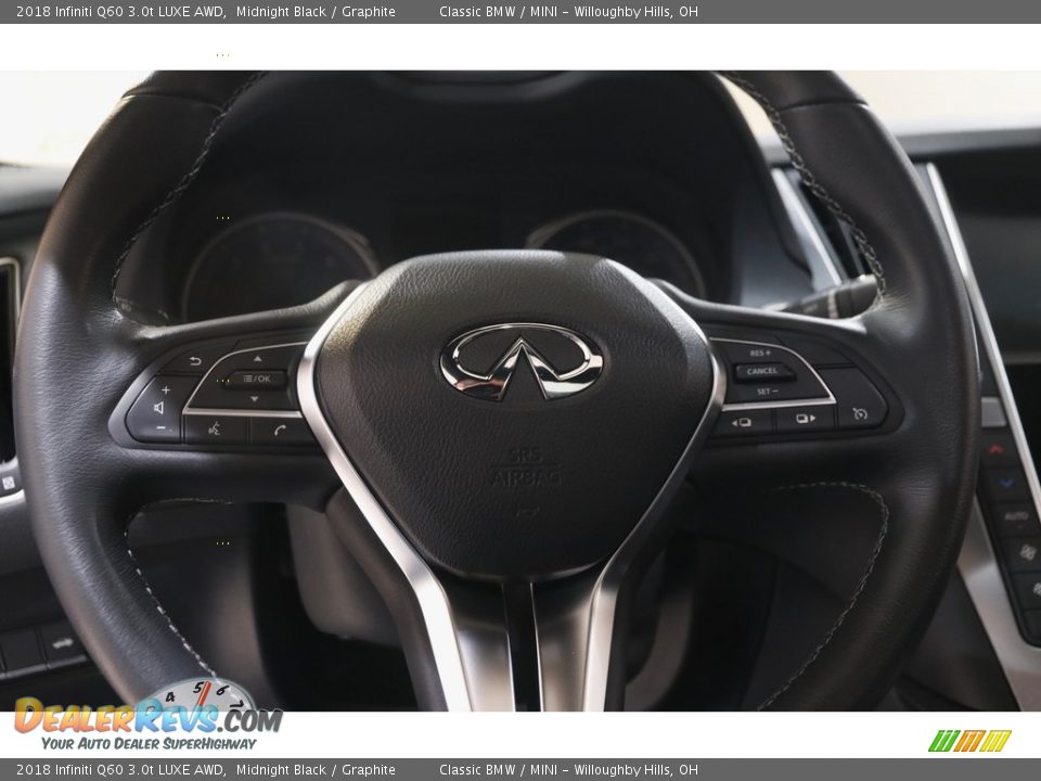 2018 Infiniti Q60 3.0t LUXE AWD Steering Wheel Photo #7