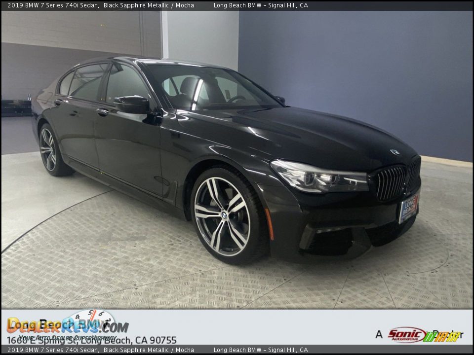 2019 BMW 7 Series 740i Sedan Black Sapphire Metallic / Mocha Photo #1