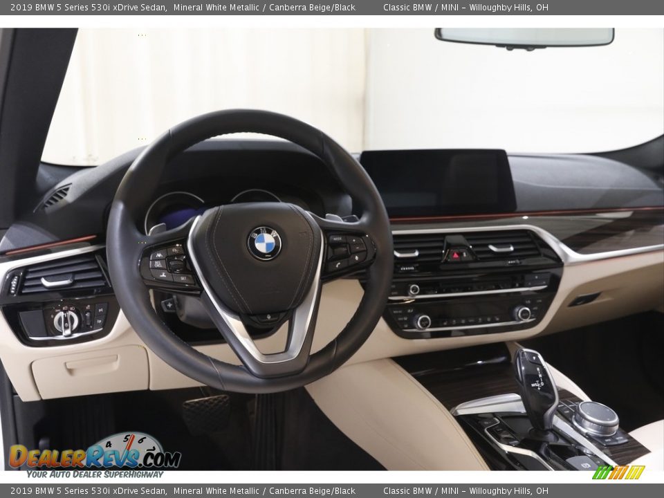 2019 BMW 5 Series 530i xDrive Sedan Mineral White Metallic / Canberra Beige/Black Photo #6