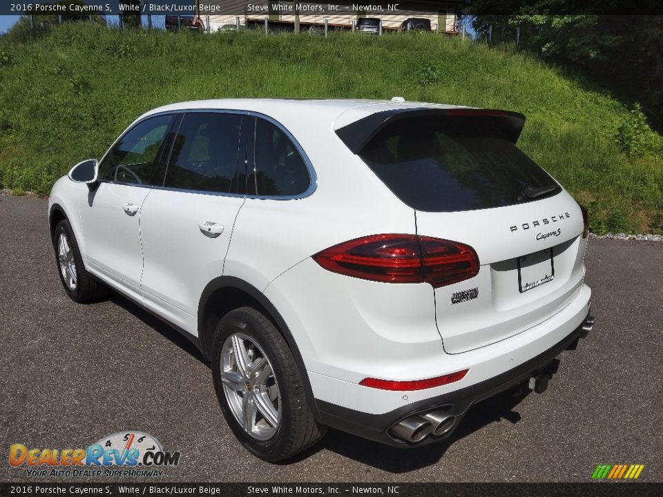 2016 Porsche Cayenne S White / Black/Luxor Beige Photo #8