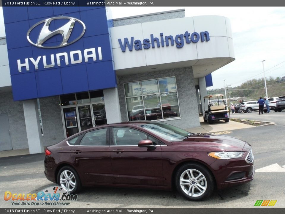 2018 Ford Fusion SE Ruby Red / Ebony Photo #2