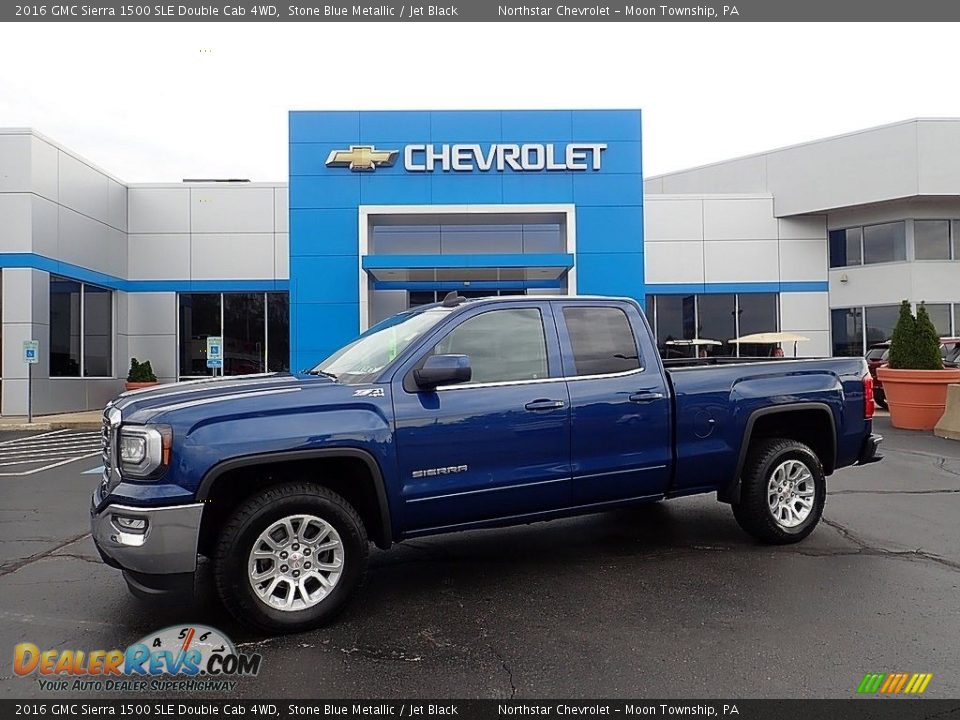 2016 GMC Sierra 1500 SLE Double Cab 4WD Stone Blue Metallic / Jet Black Photo #1