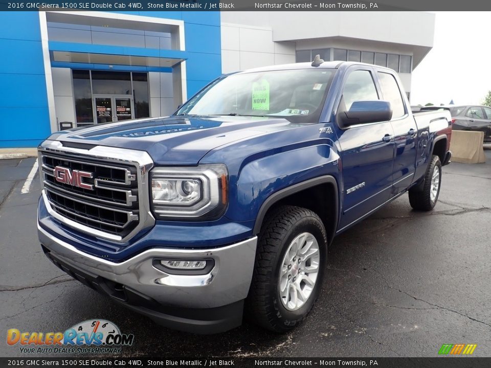 2016 GMC Sierra 1500 SLE Double Cab 4WD Stone Blue Metallic / Jet Black Photo #2