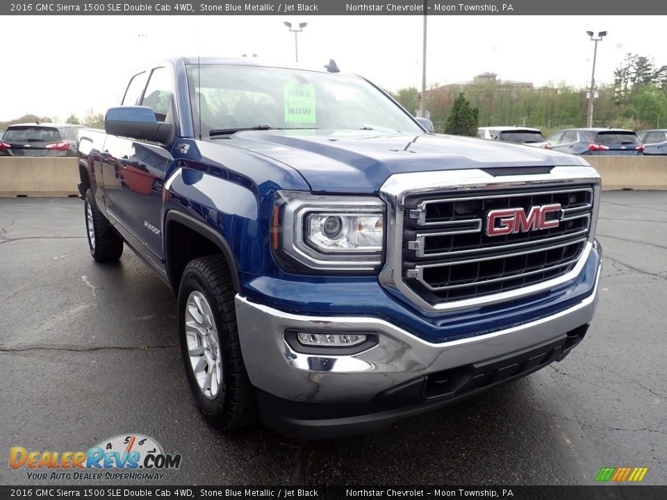 2016 GMC Sierra 1500 SLE Double Cab 4WD Stone Blue Metallic / Jet Black Photo #11