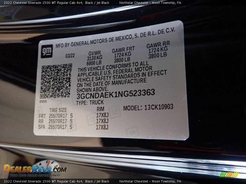 2022 Chevrolet Silverado 1500 WT Regular Cab 4x4 Black / Jet Black Photo #18