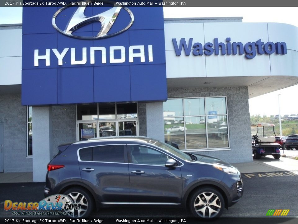 2017 Kia Sportage SX Turbo AWD Pacific Blue / Beige Photo #2