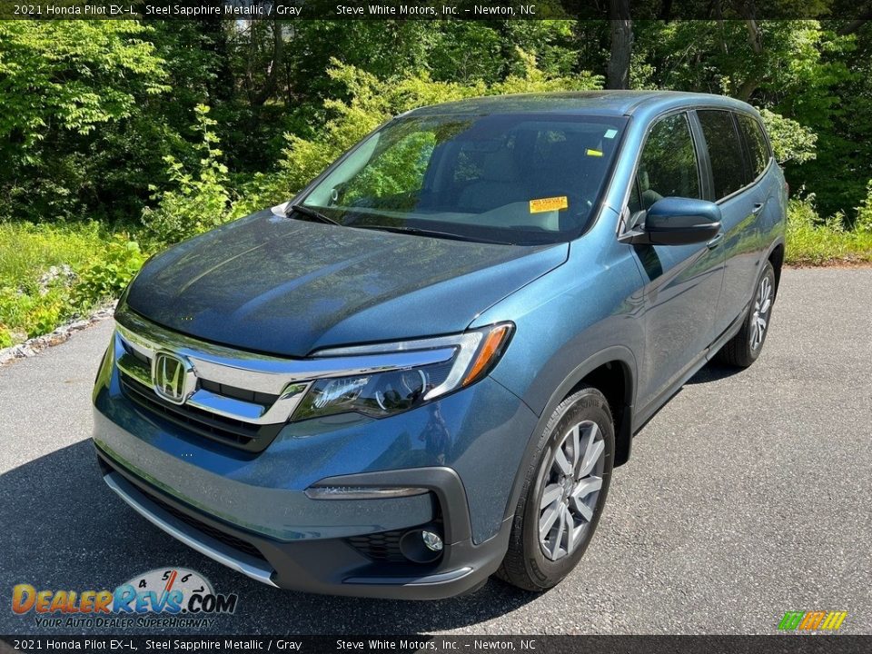 2021 Honda Pilot EX-L Steel Sapphire Metallic / Gray Photo #2