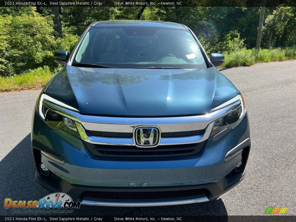 2021 Honda Pilot EX-L Steel Sapphire Metallic / Gray Photo #3