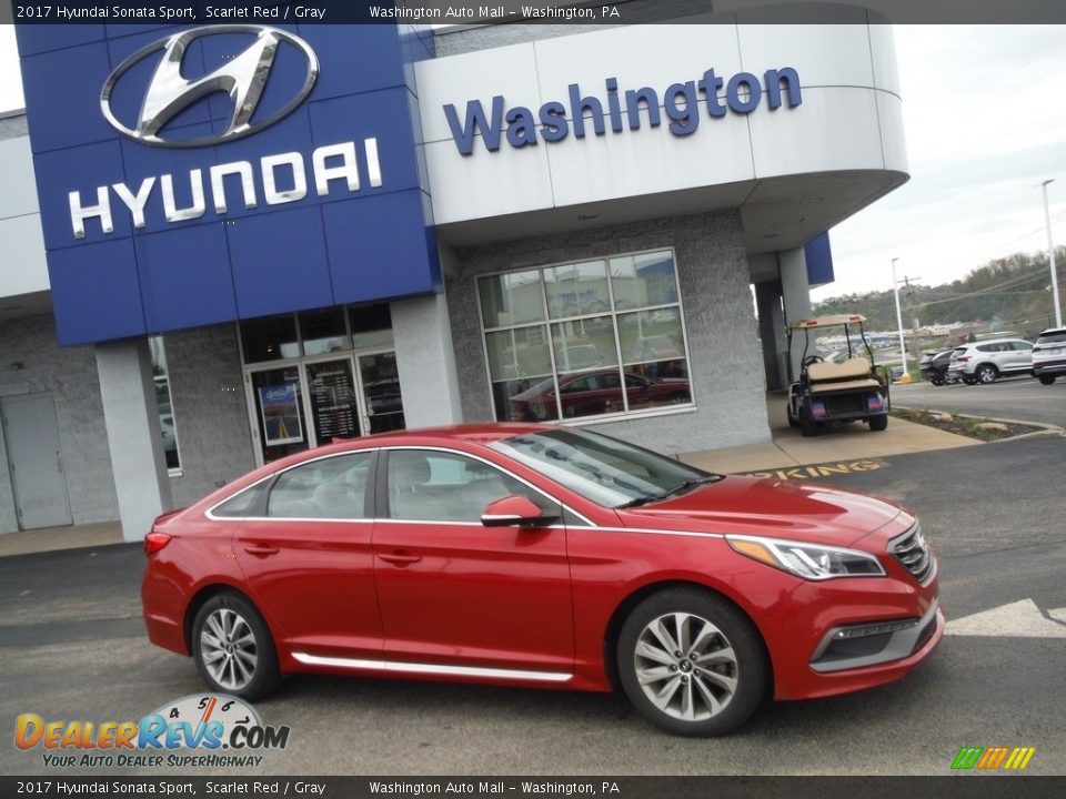 2017 Hyundai Sonata Sport Scarlet Red / Gray Photo #2