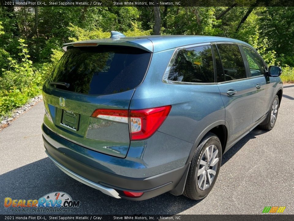 2021 Honda Pilot EX-L Steel Sapphire Metallic / Gray Photo #6