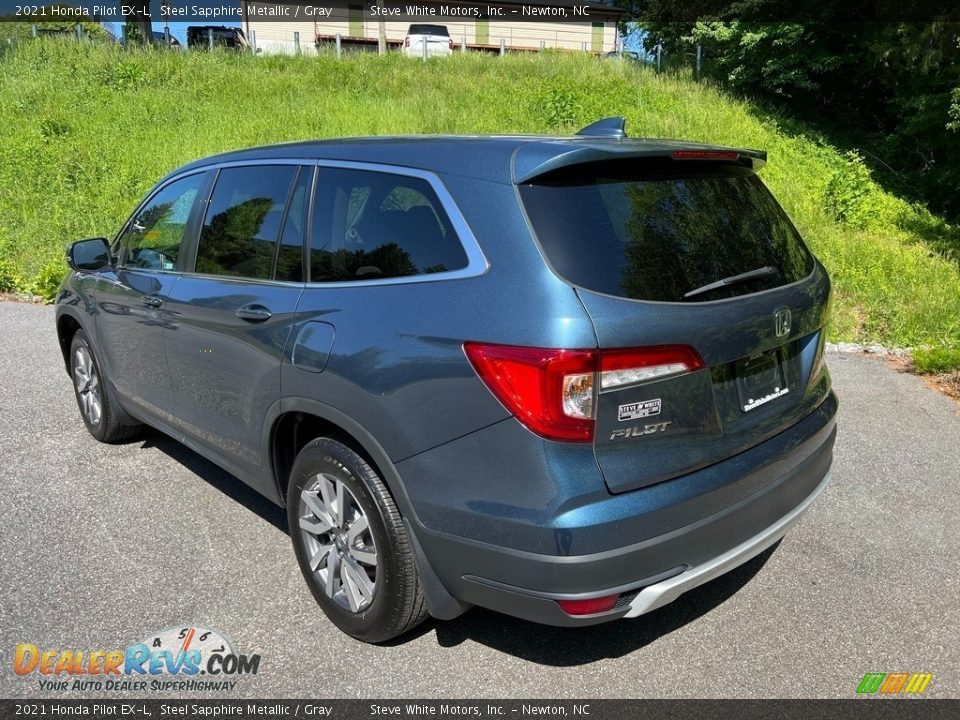 2021 Honda Pilot EX-L Steel Sapphire Metallic / Gray Photo #8