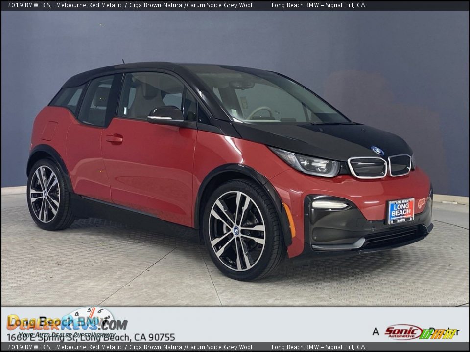 2019 BMW i3 S Melbourne Red Metallic / Giga Brown Natural/Carum Spice Grey Wool Photo #1