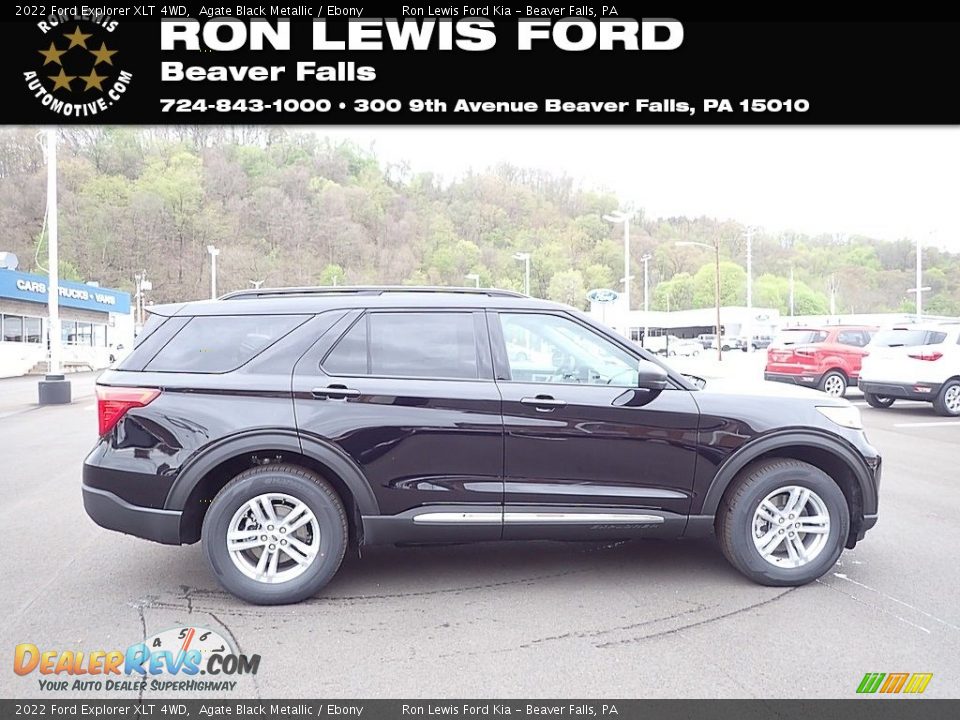 2022 Ford Explorer XLT 4WD Agate Black Metallic / Ebony Photo #1