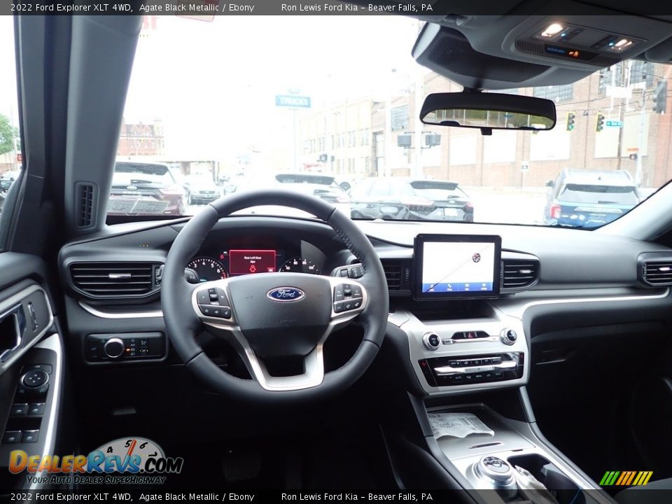 2022 Ford Explorer XLT 4WD Agate Black Metallic / Ebony Photo #14
