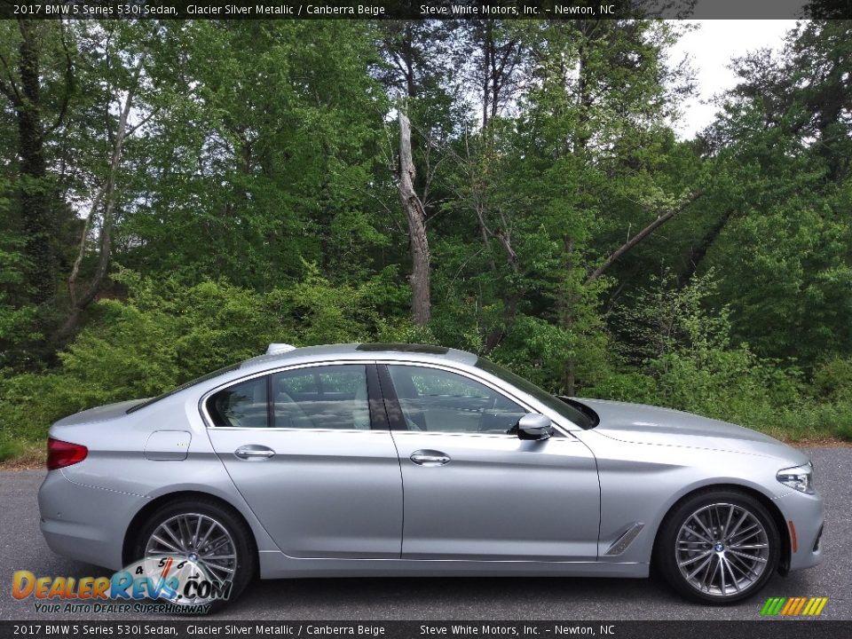 2017 BMW 5 Series 530i Sedan Glacier Silver Metallic / Canberra Beige Photo #6